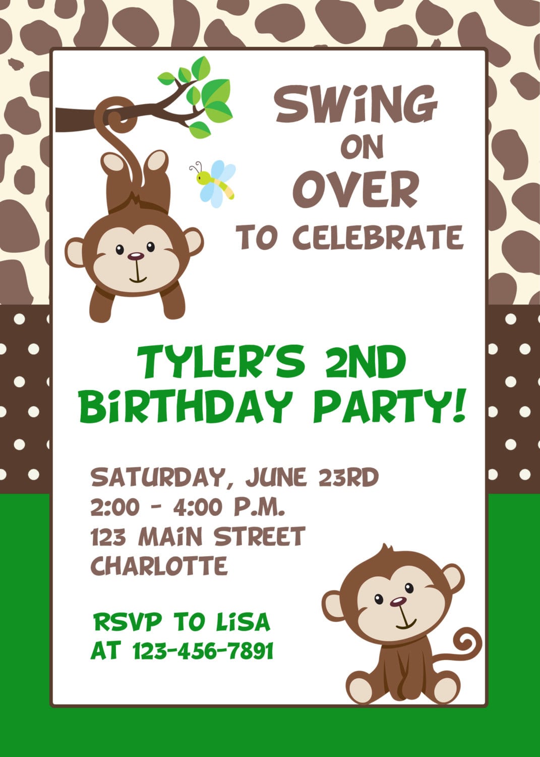 Monkey Birthday Invitations â Fleeciness Info